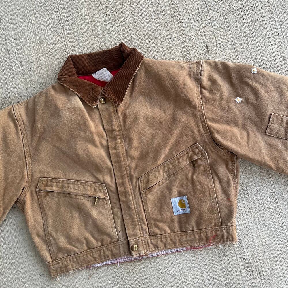 Carhartt brown cropped Detroit style work wear jacket - Picture 3 of 9